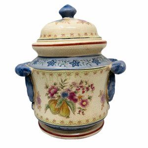 Covered Shabby Chic Double Handled Urn - Canister